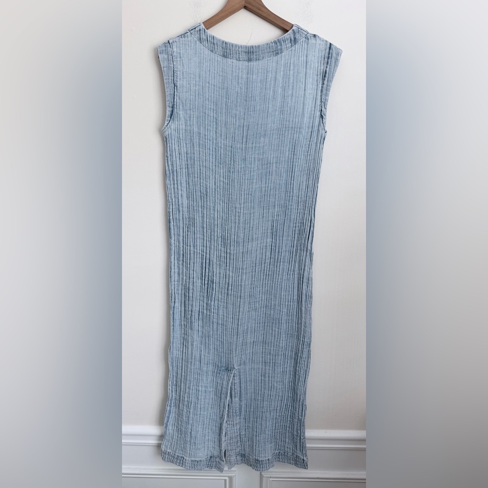 FAHERTY Dream Cotton Gauze Costa Dress Lin-Light Indigo Wash M - Picture 2 of 6